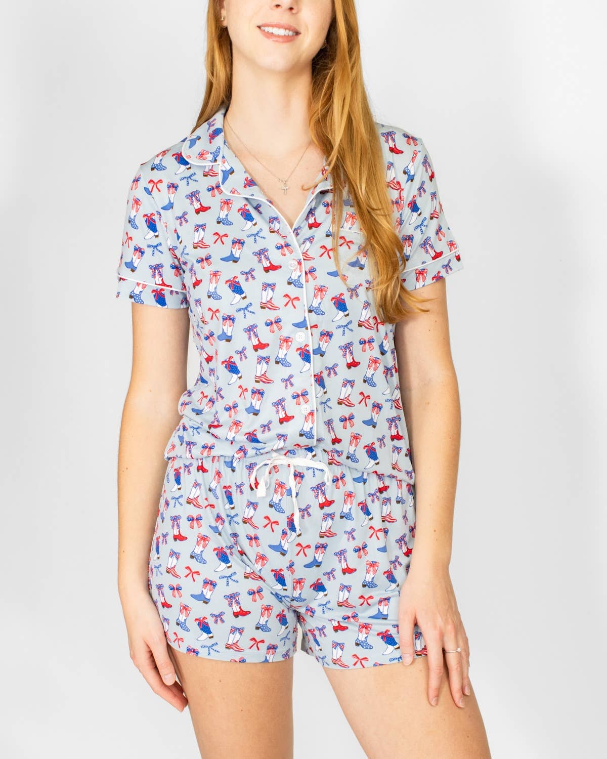 Royal Standard Short Sleeve Button Up with Short PJ Set