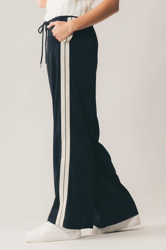 Side Stripe Drawstring Relaxed Statement Lounge Pants