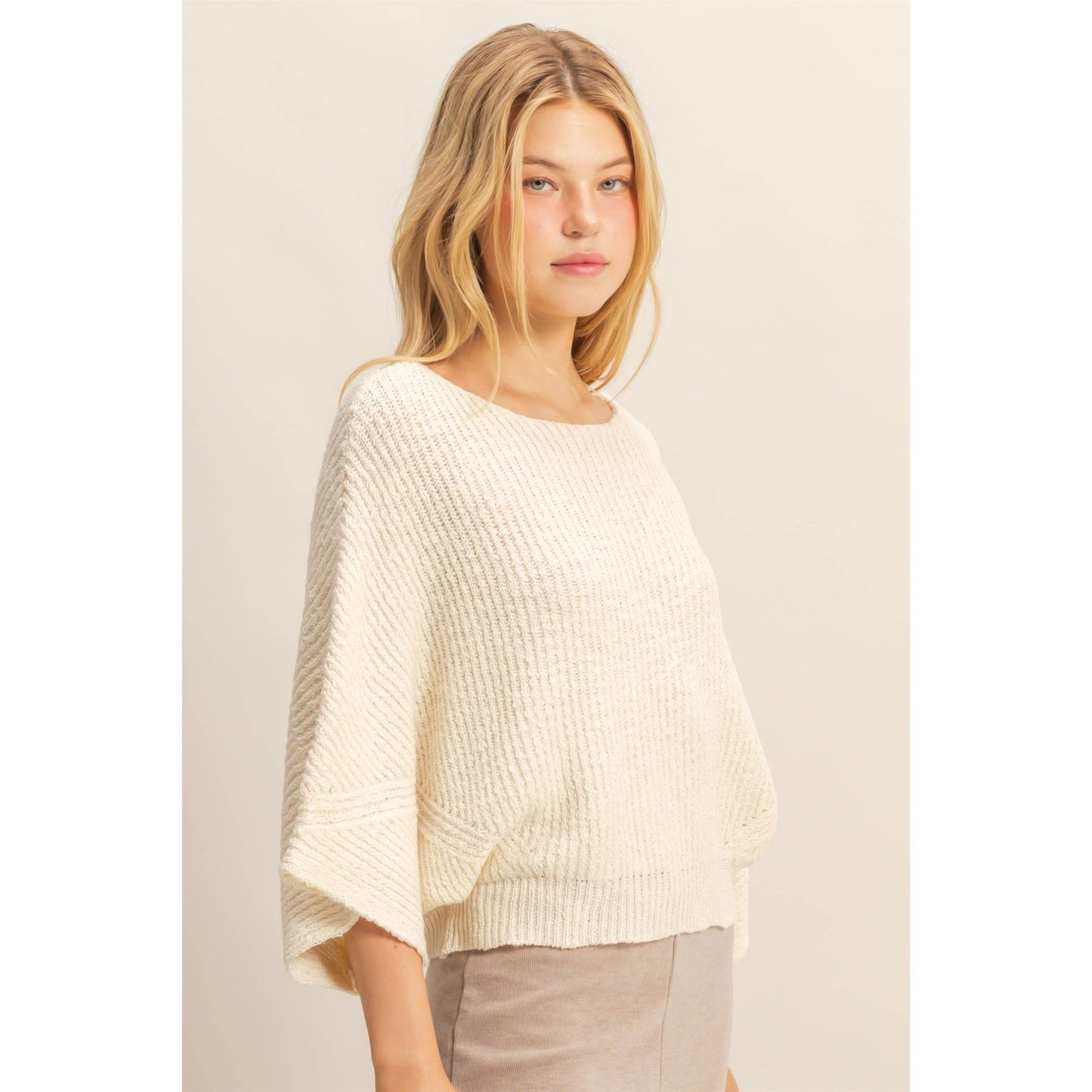 Boat Neck Knit Sweater