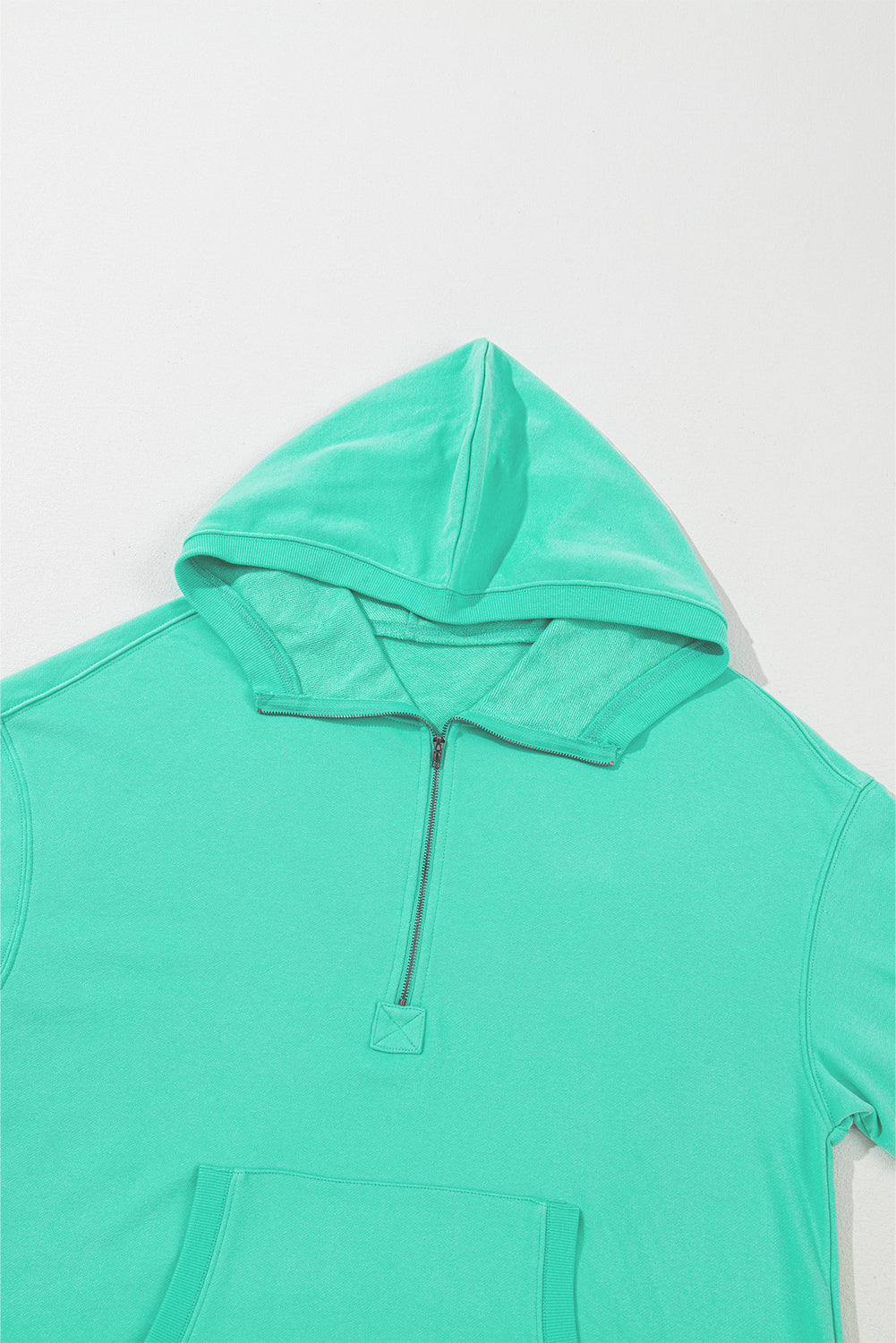 Parchment Kangaroo Pocket Half Zipper Oversized Hoodie