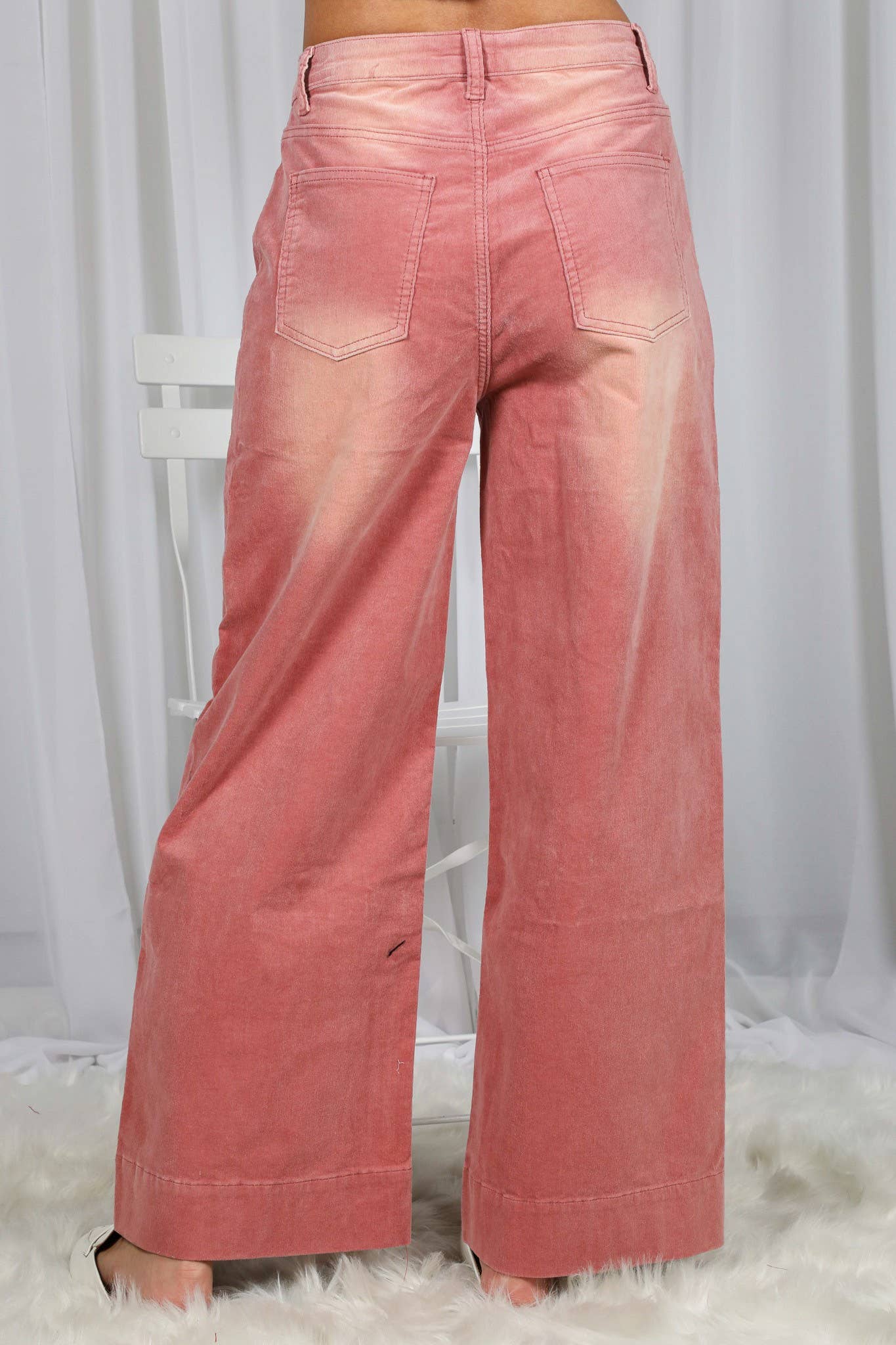 Stone Washed Cotton Corduroy Cropped Pants VP83141