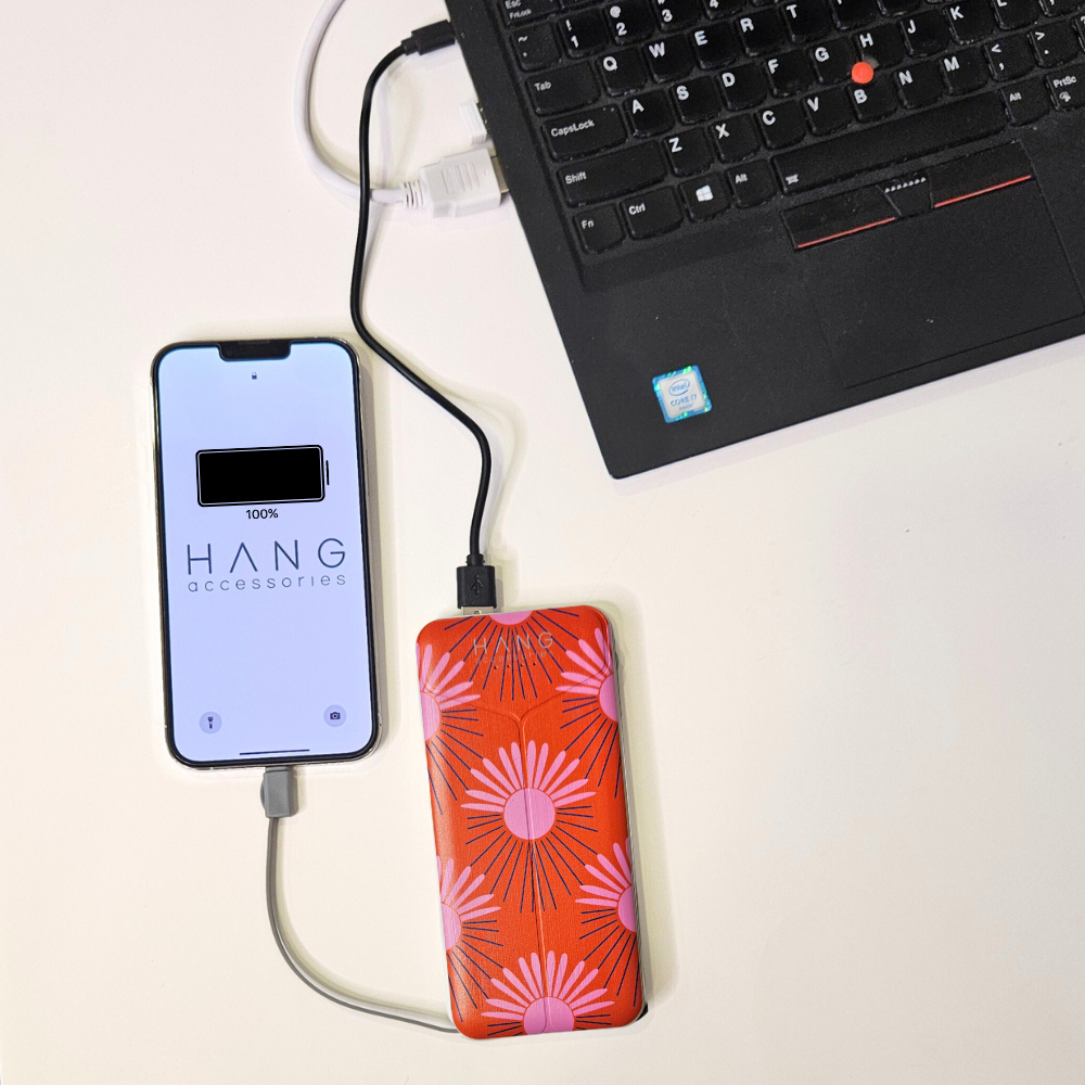 8,000mAh Portable Charger with Built-In Cables – Burning Sun