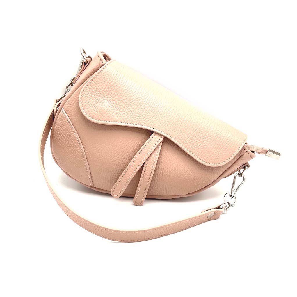 Genuine leather shoulder bag, Made in Italy