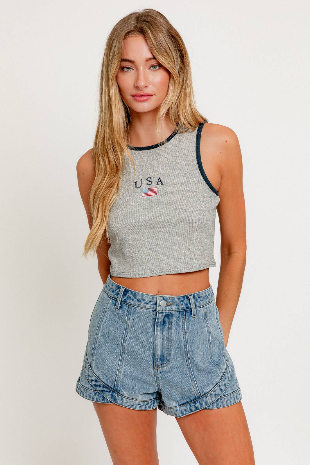 SLEEVELESS RIB CROP TOP