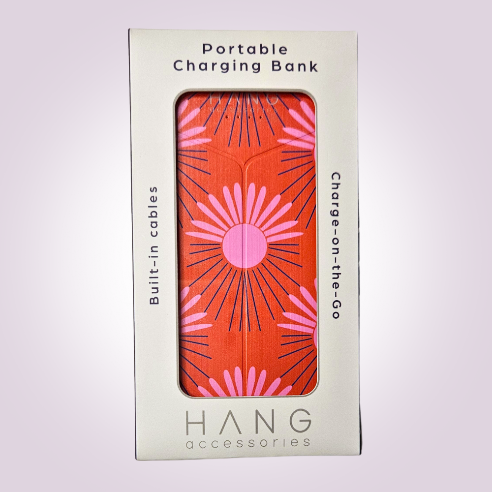8,000mAh Portable Charger with Built-In Cables – Burning Sun