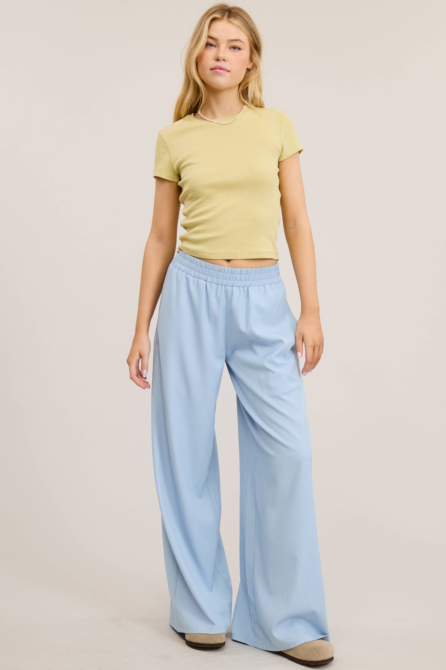 Basic Soft Solid-knit Short Sleeve Baby Tee Top