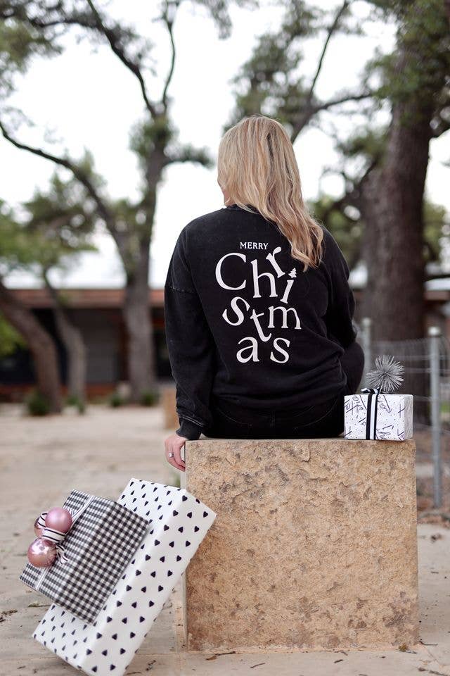 My Go To Oversized Sweatshirt - Peace Joy & Love (Midnight)
