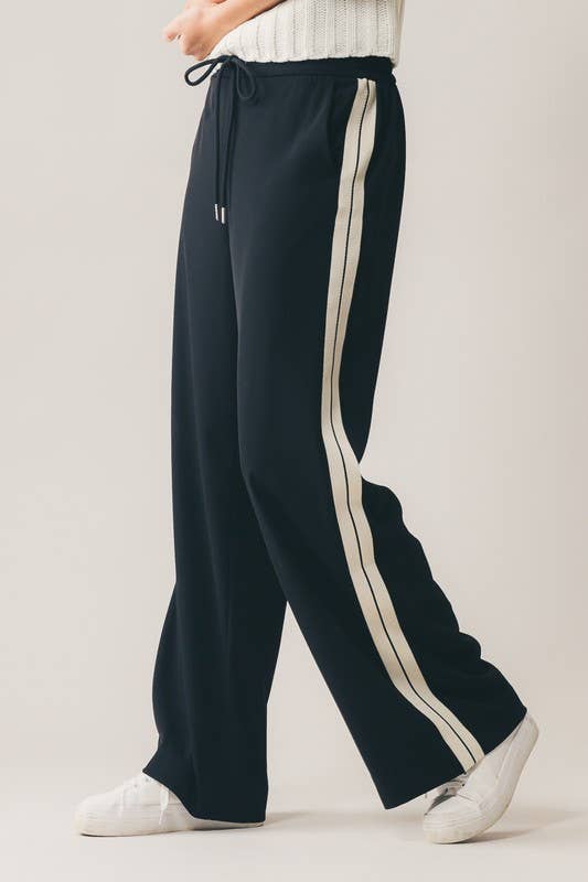 Side Stripe Drawstring Relaxed Statement Lounge Pants