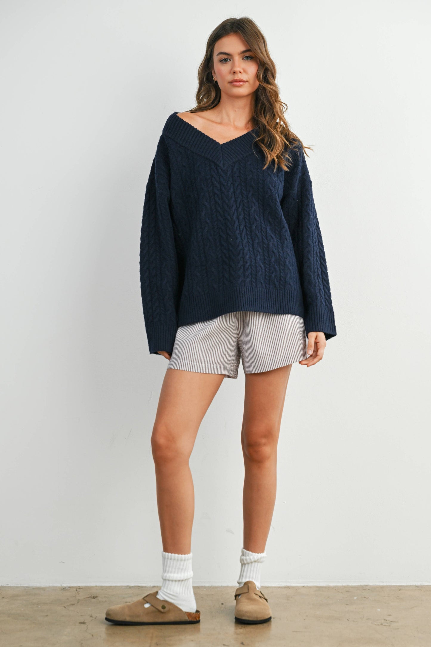 Casual Striped Drawstring Shorts - BMP7940
