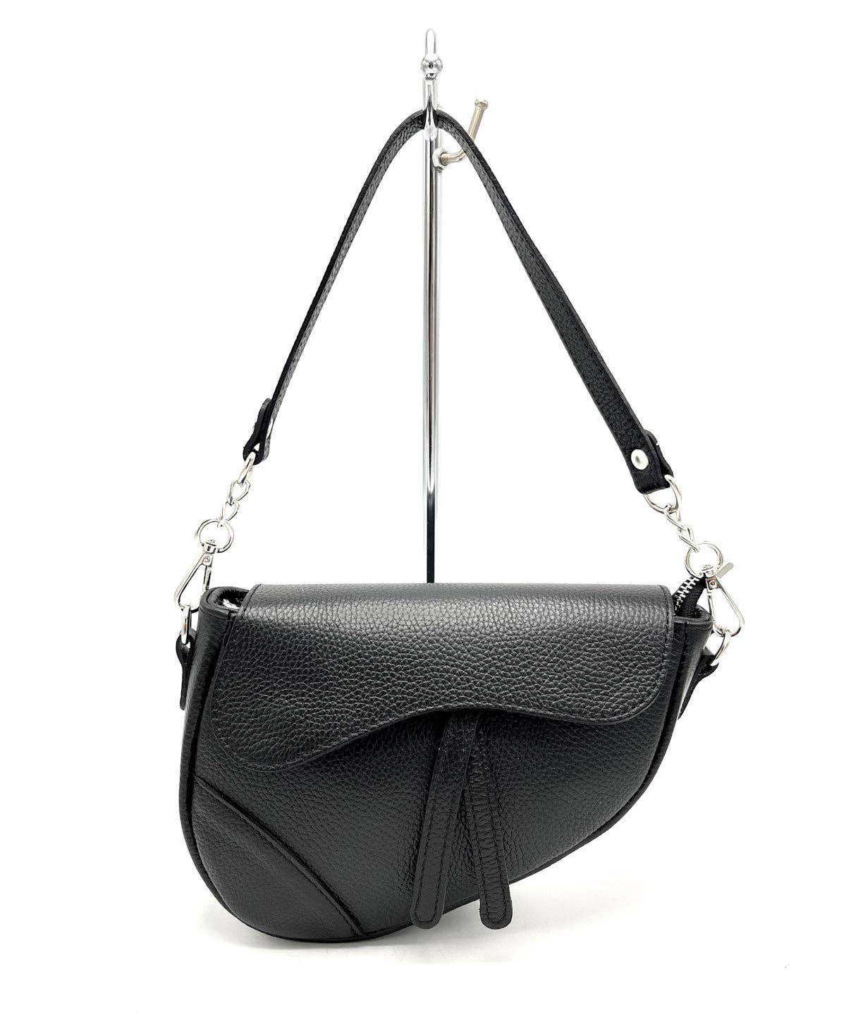Genuine leather shoulder bag, Made in Italy