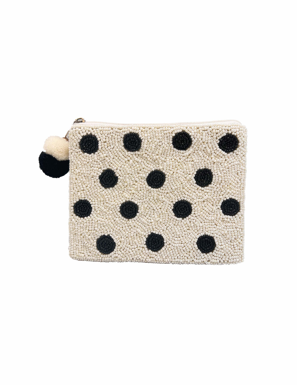 POLKA DOTS BEADED COIN POUCH