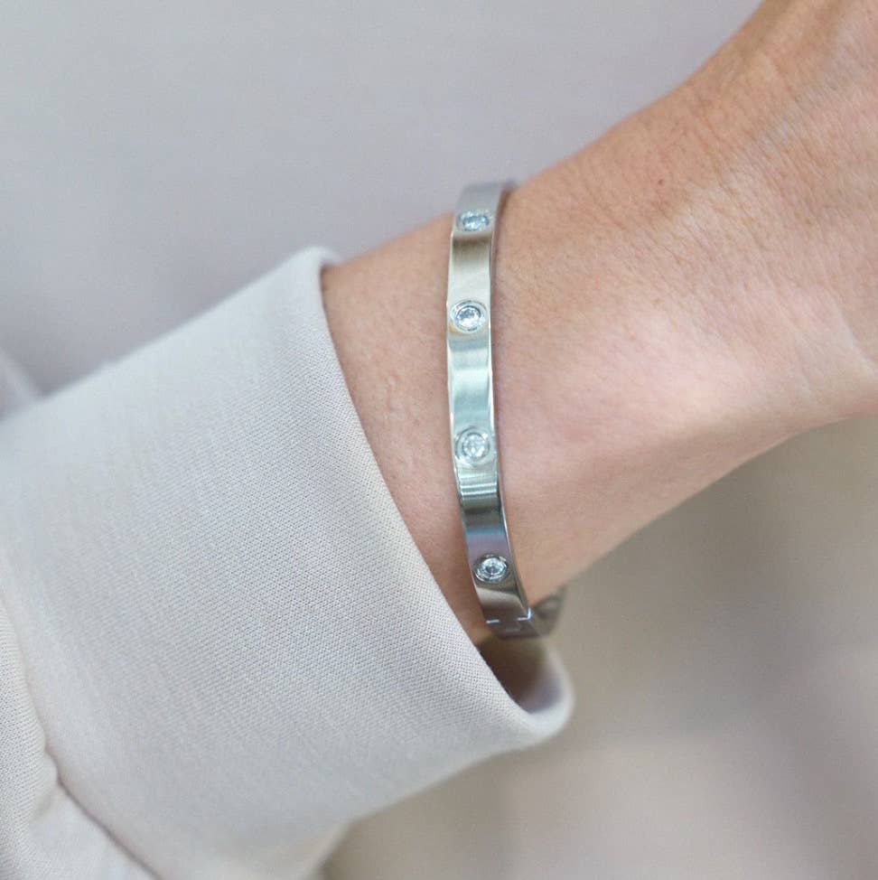 Corinne Silver Bangle