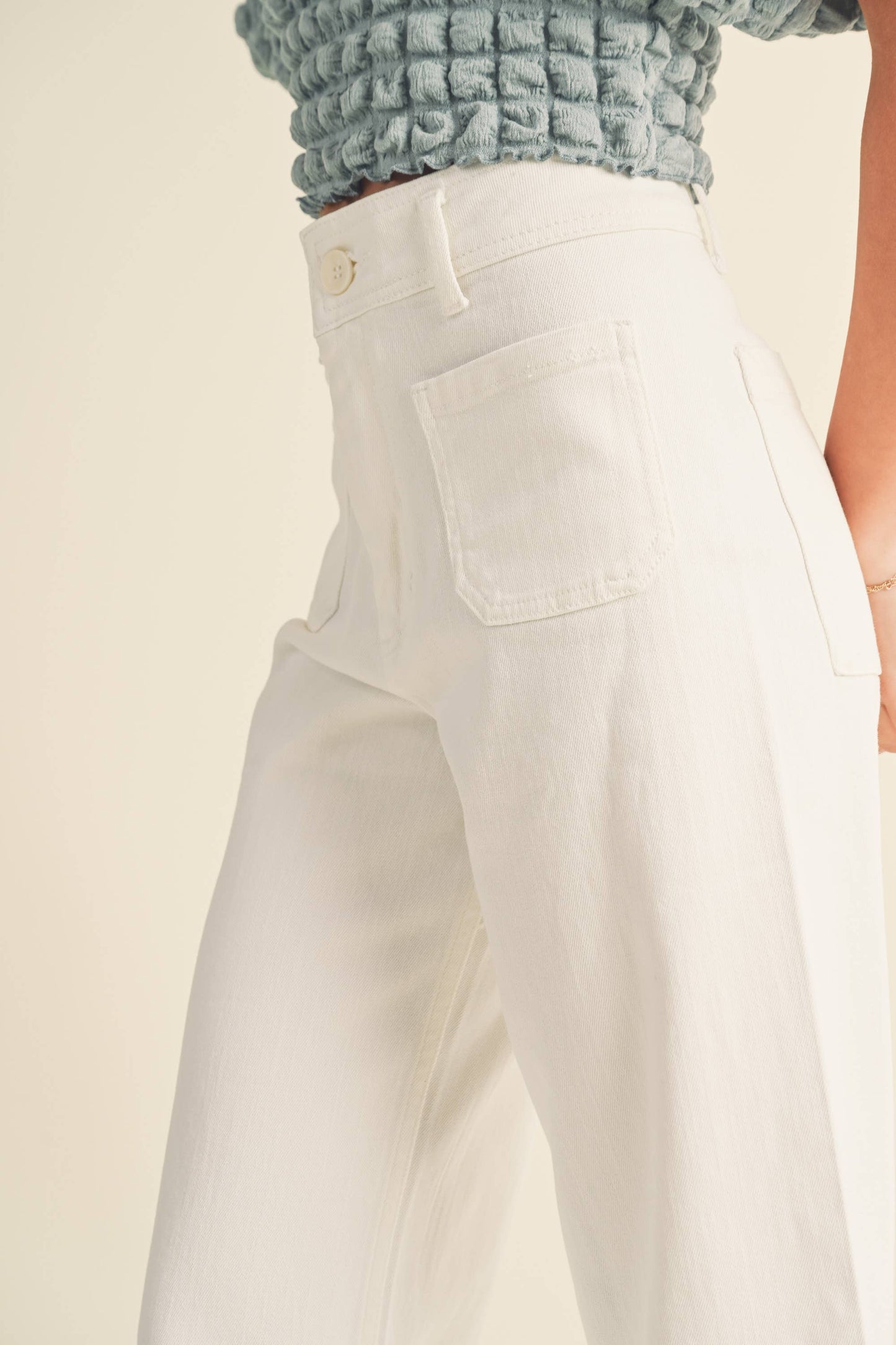 MMP1913   STRAIGHT WIDE LEG PANTS WITH FRONT POCKET
