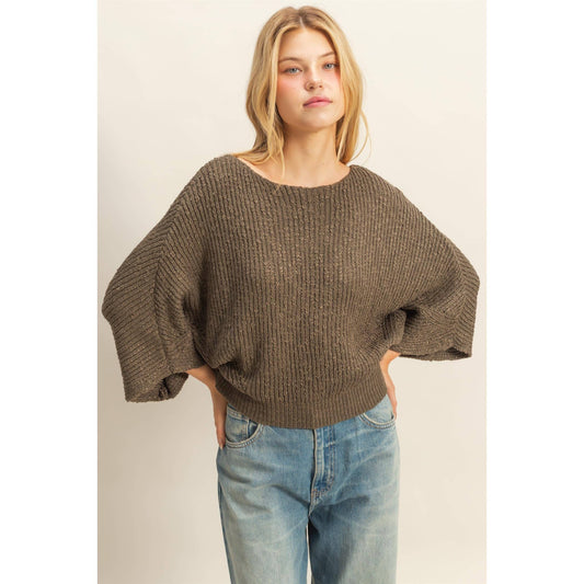 Boat Neck Knit Sweater