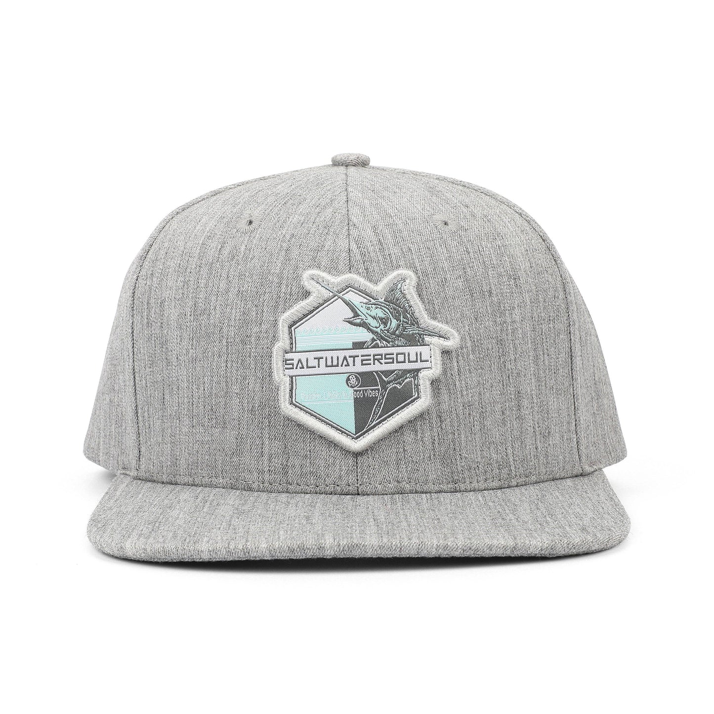 Gray Marlin Woven Cotton Snapback Hat