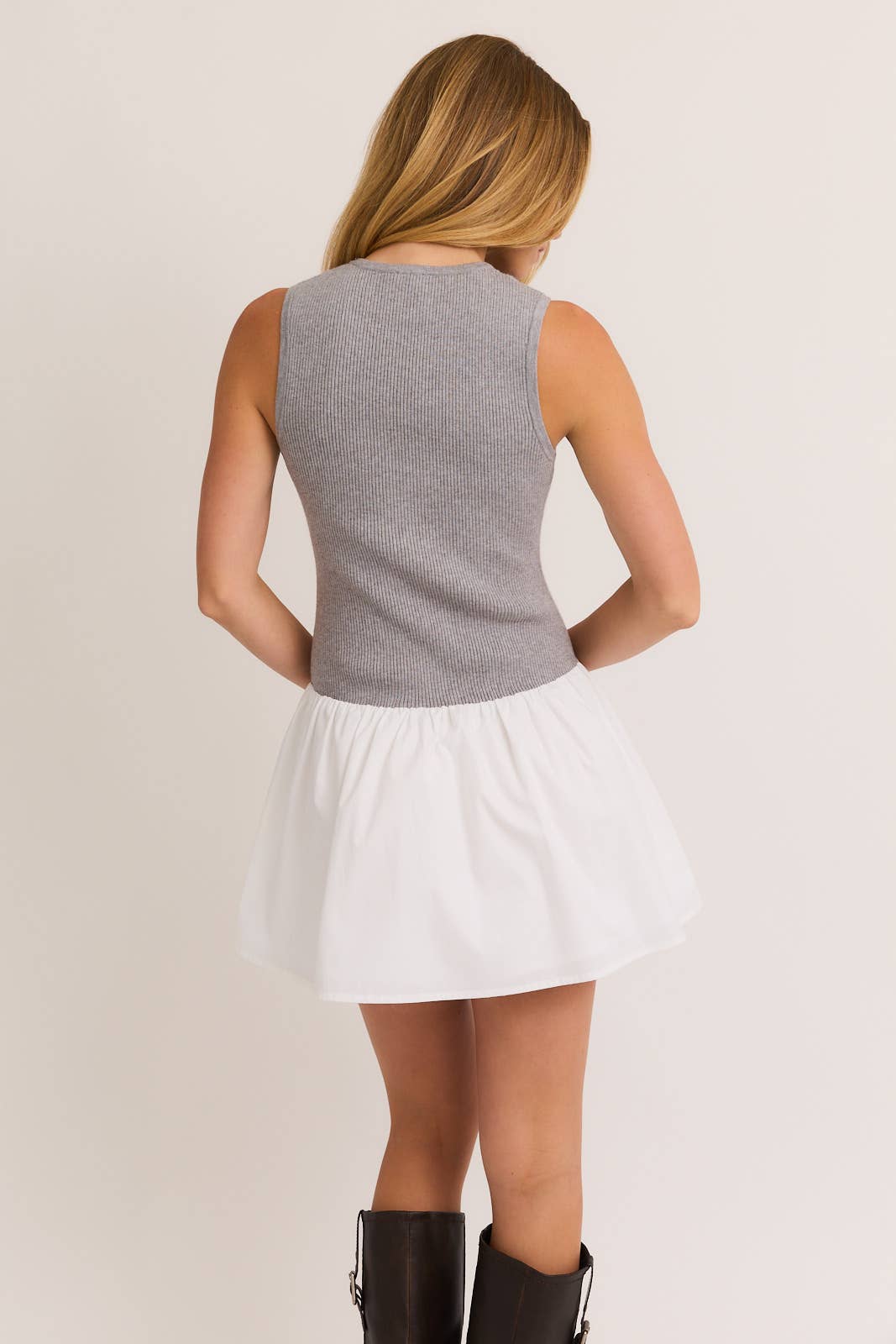 SWEATER KNIT TOP FLARE DRESS