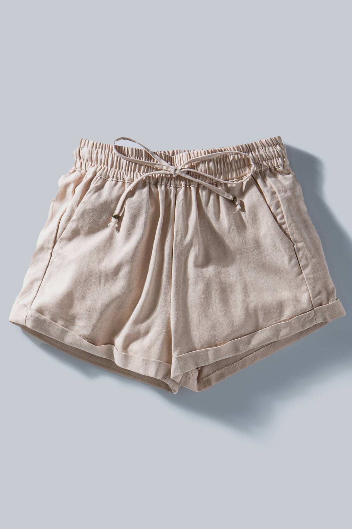 Viscose Linen Blend Drawstring Shorts