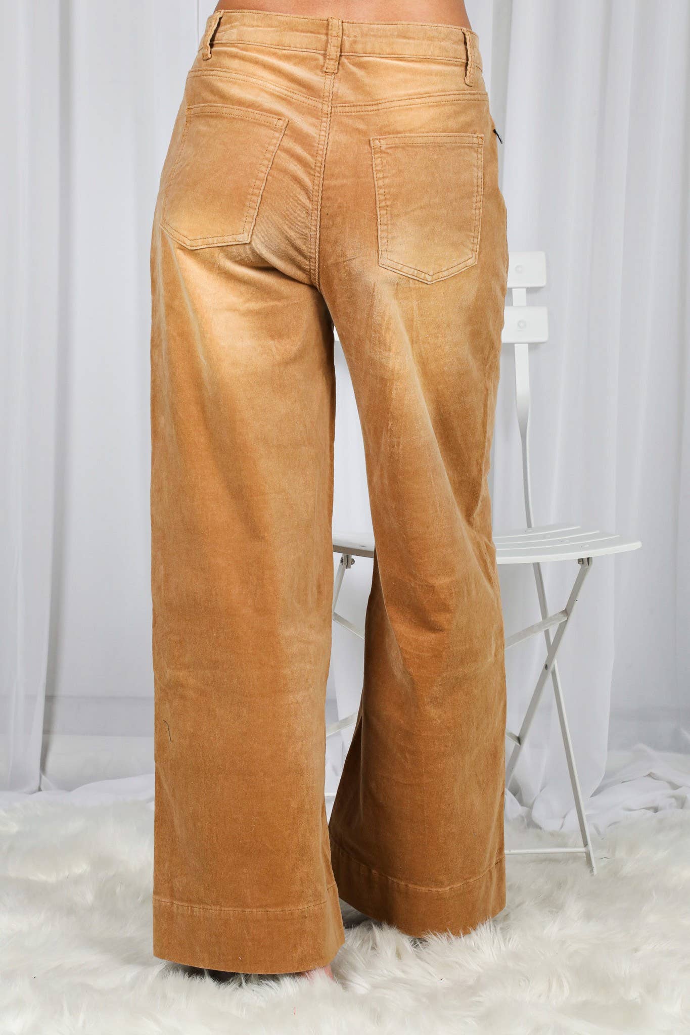 Stone Washed Cotton Corduroy Cropped Pants VP83141
