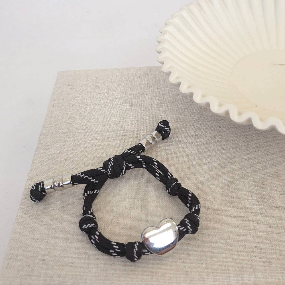 Knotty Cord Heart Bracelet - WATERPROOF