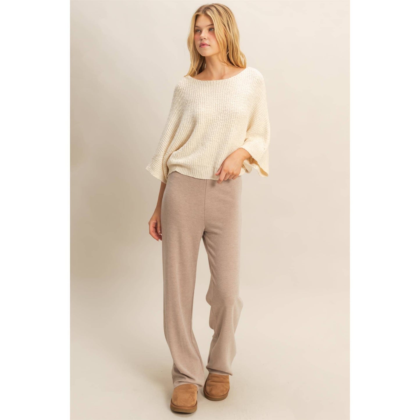 Boat Neck Knit Sweater