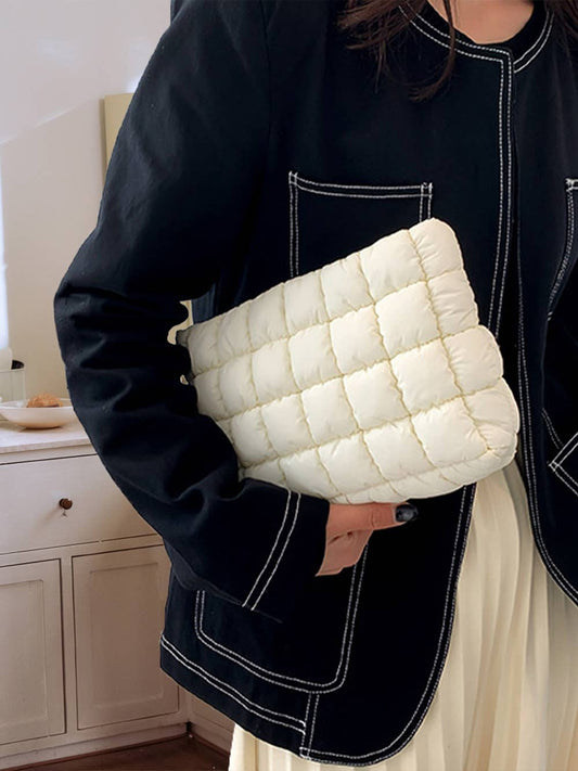 Zipper Quilted Puffer Cosmetic Bag