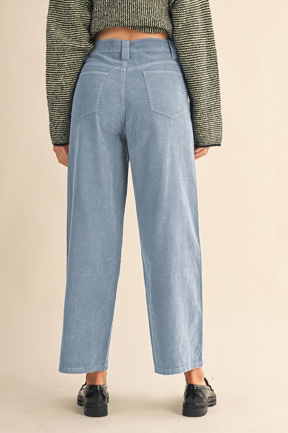 CORDUROY HIGH WAIST WIDE LEG PANTS MP4263