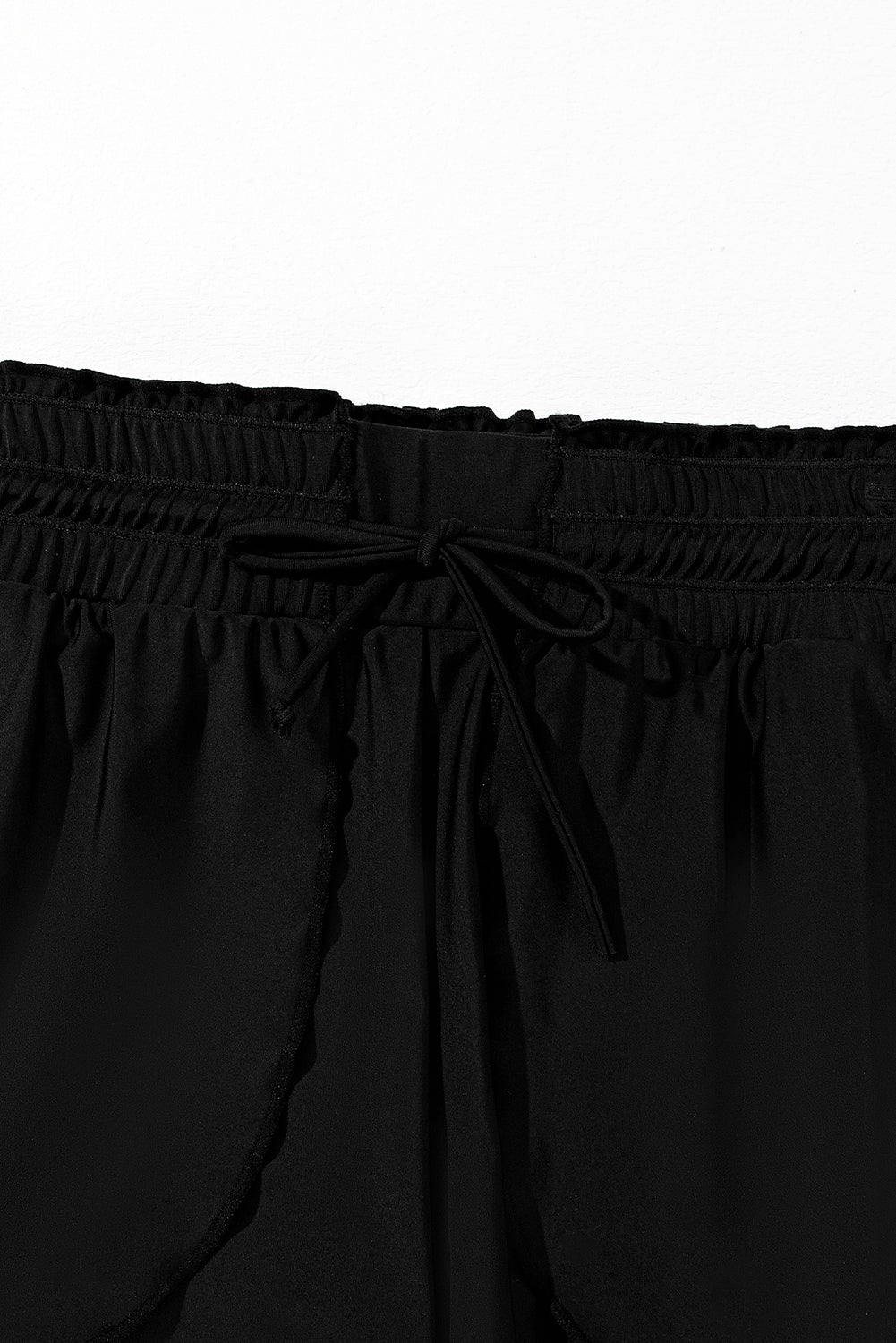 Dark Grey Frill High Waist Petal Wrap Swim Shorts