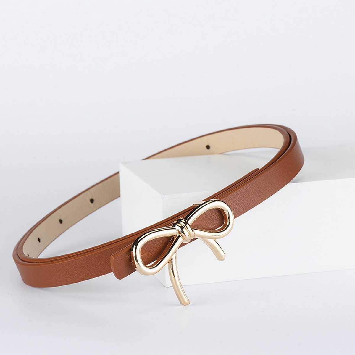 Bow PU Leather Skinny Belt | Elegant Waist Cinche