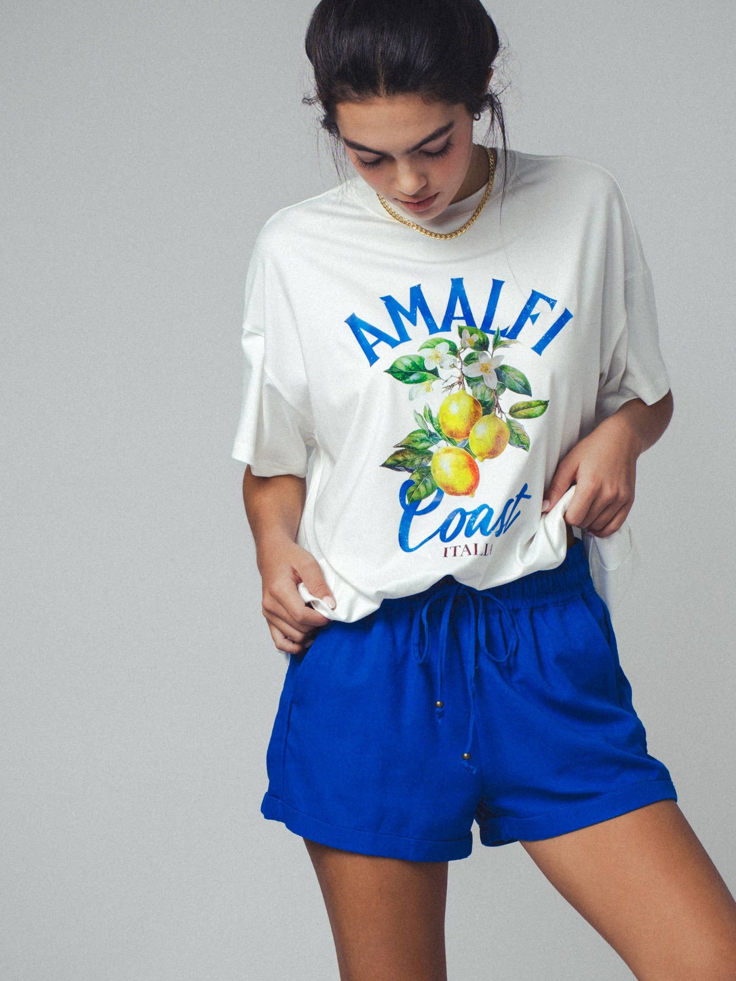 Viscose Linen Blend Drawstring Shorts