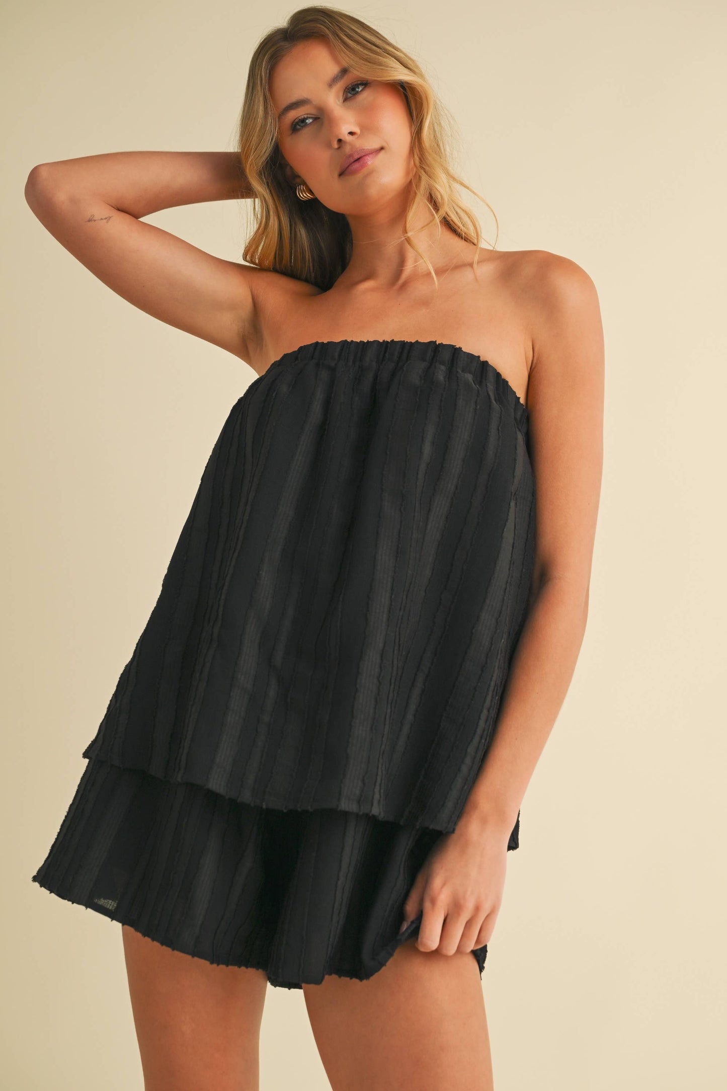 TEXTURED TUBE ROMPER