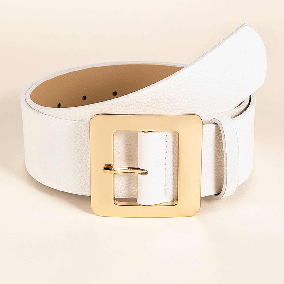 SQUARE PIN BUCKLE PU LEATHER BELT