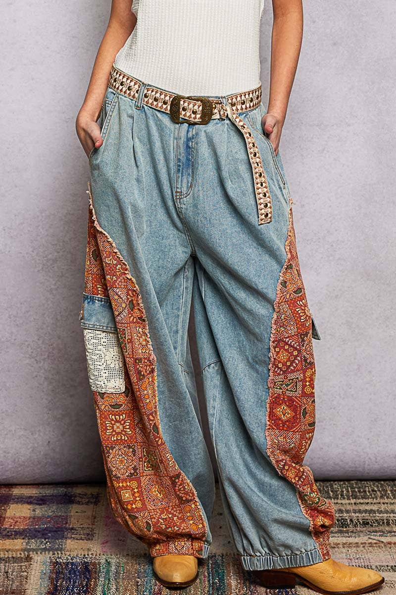 Metal Buckle Studded Western Boho Belt