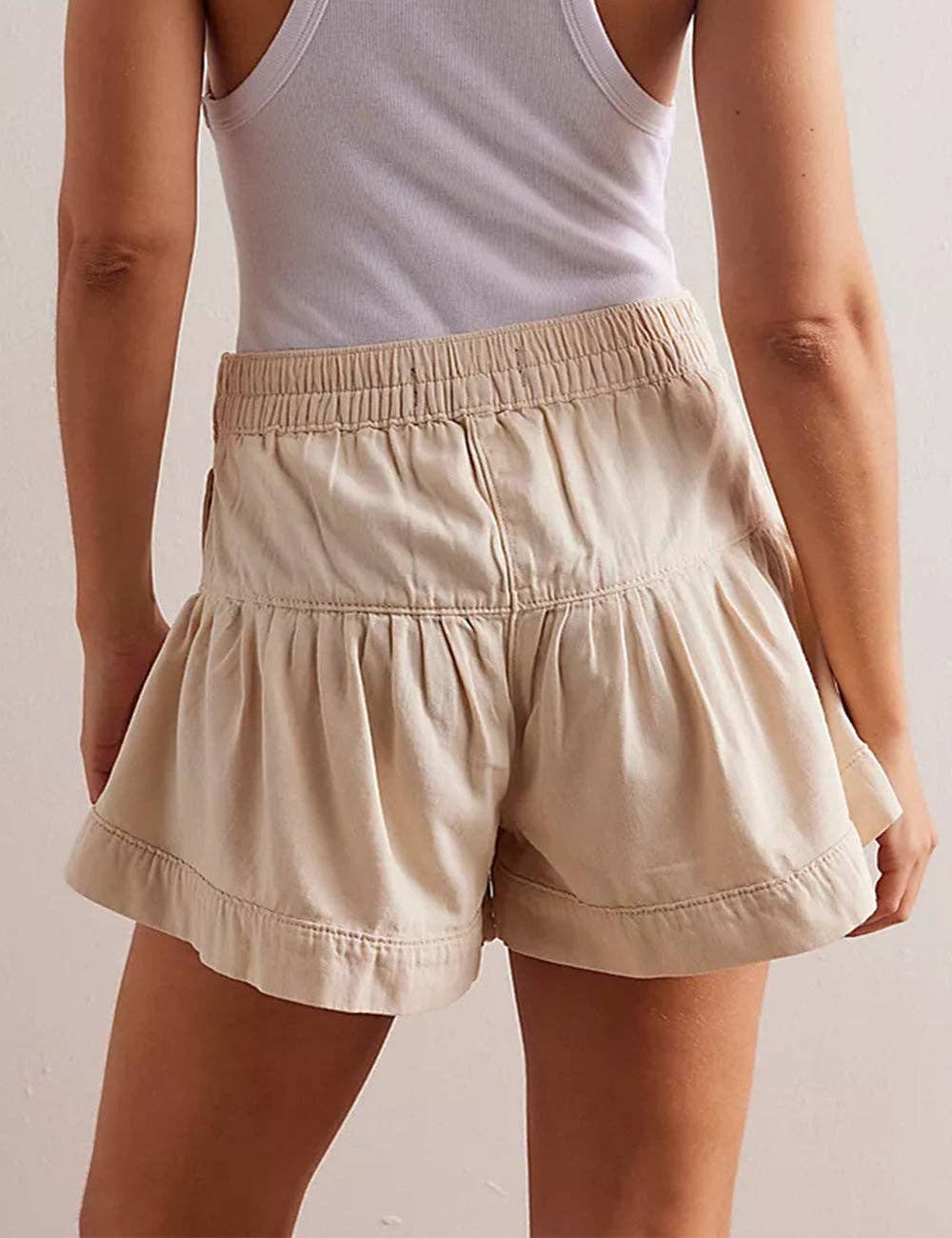 Ladies Solid Color Cotton Denim Shorts SKS408