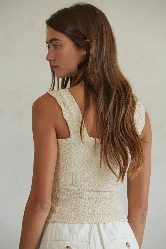 Knit Modal Nylon Spandex Seamless Jacquard Tank