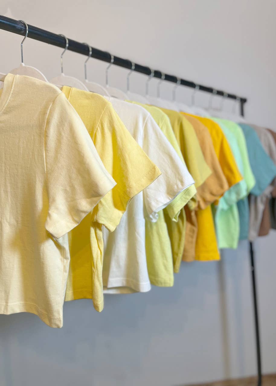 Premium cotton boxy crop tops