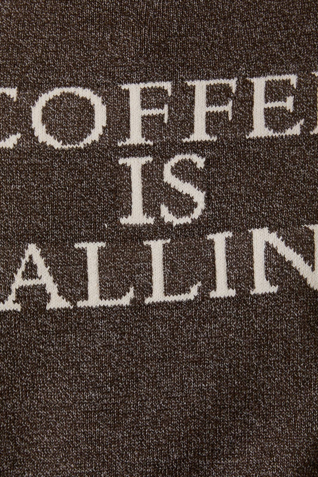 CREW NECK 'COFFEE IS CALLING' SWEATER TOP