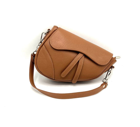 Genuine leather shoulder bag, Made in Italy