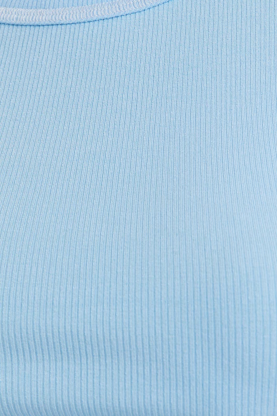 ROUND NECK RIBBED TANK WITH REVERSED STITCH