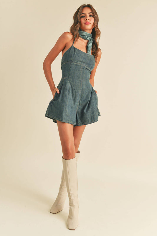 R2769   WASHED DENIM ROMPER