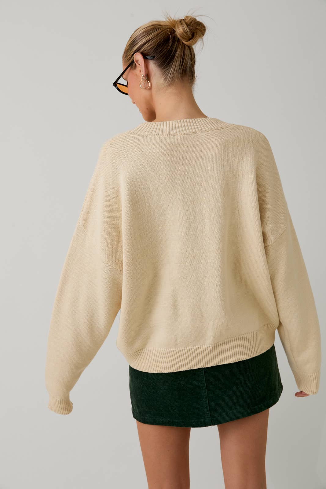 ROUND NECK 'LAZY SUNDAY CLUB' SWEATER TOP