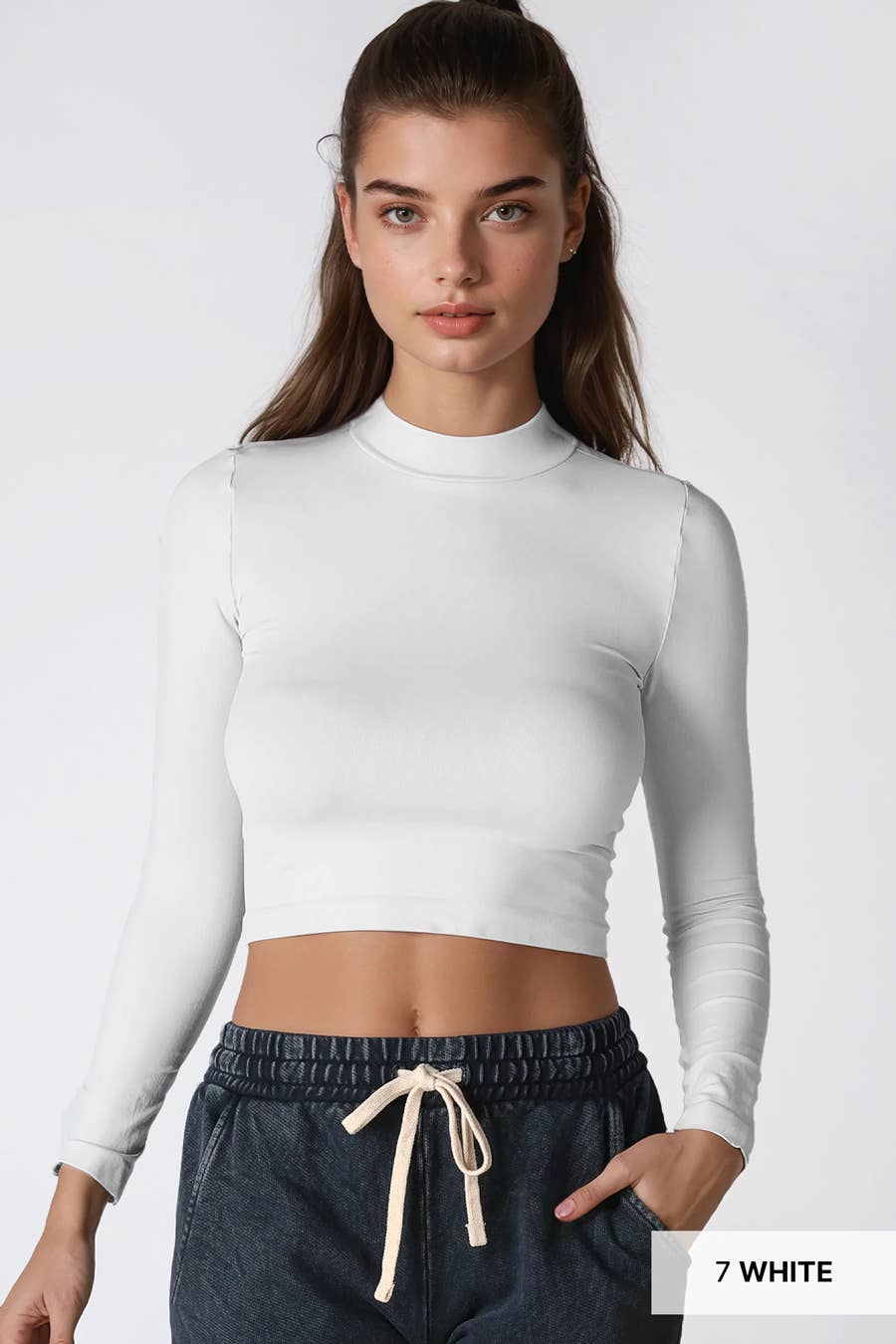 Mock Neck Crop Top