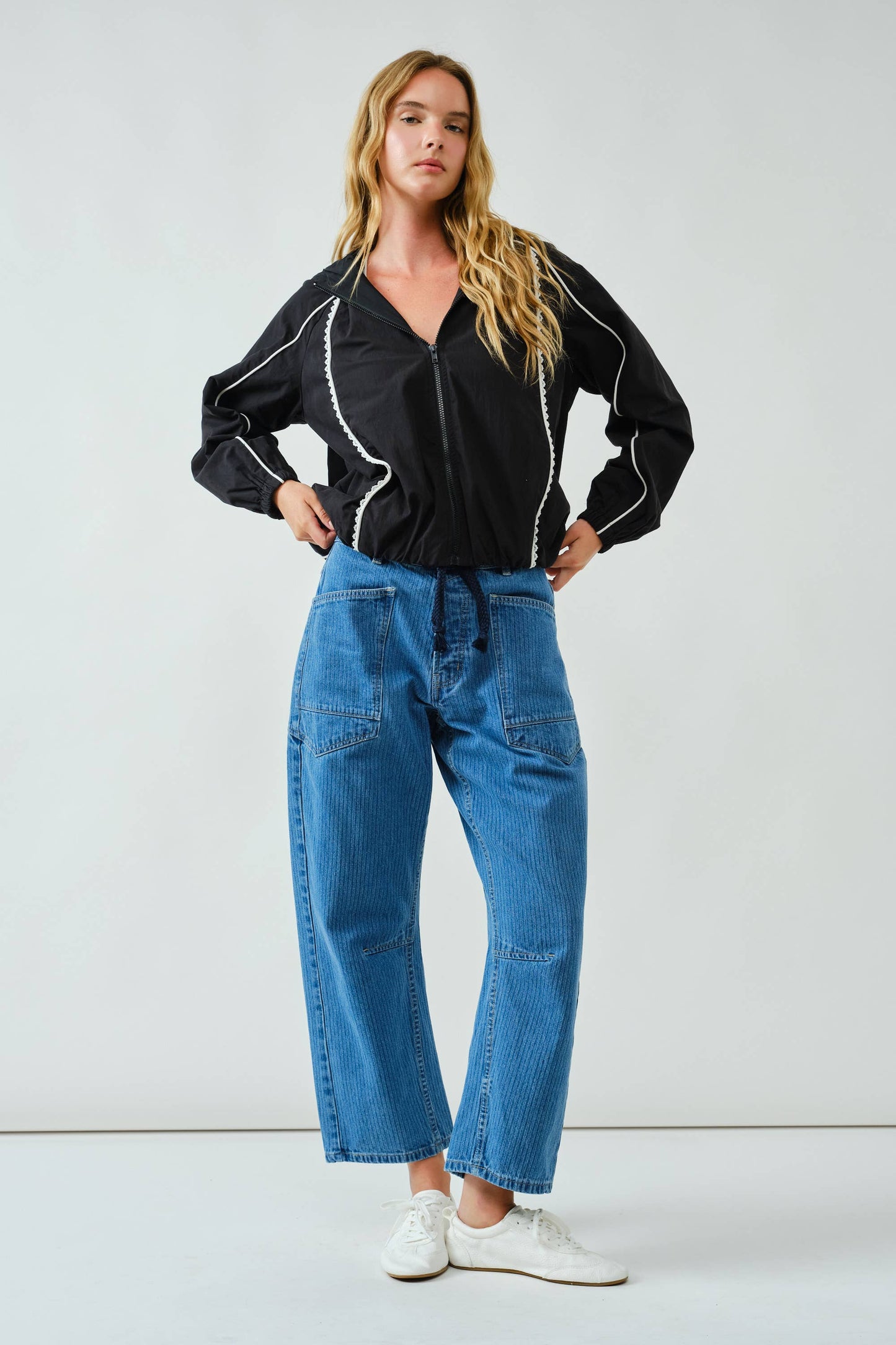 LACE TRIM ACTIVE RAINCOAT JACKET