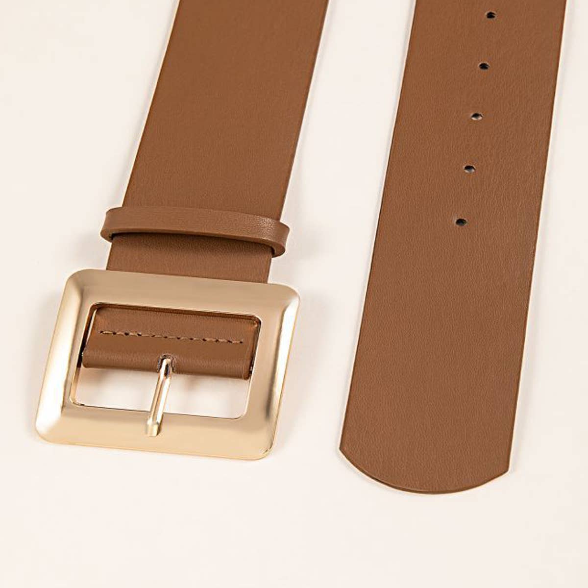 SQUARE PIN BUCKLE PU LEATHER BELT