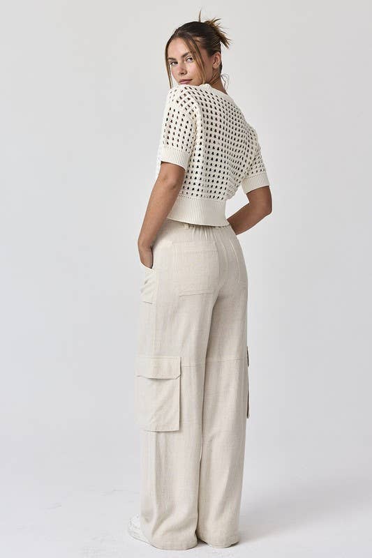 Maya Relaxed Fit Utility Wide Leg Pants