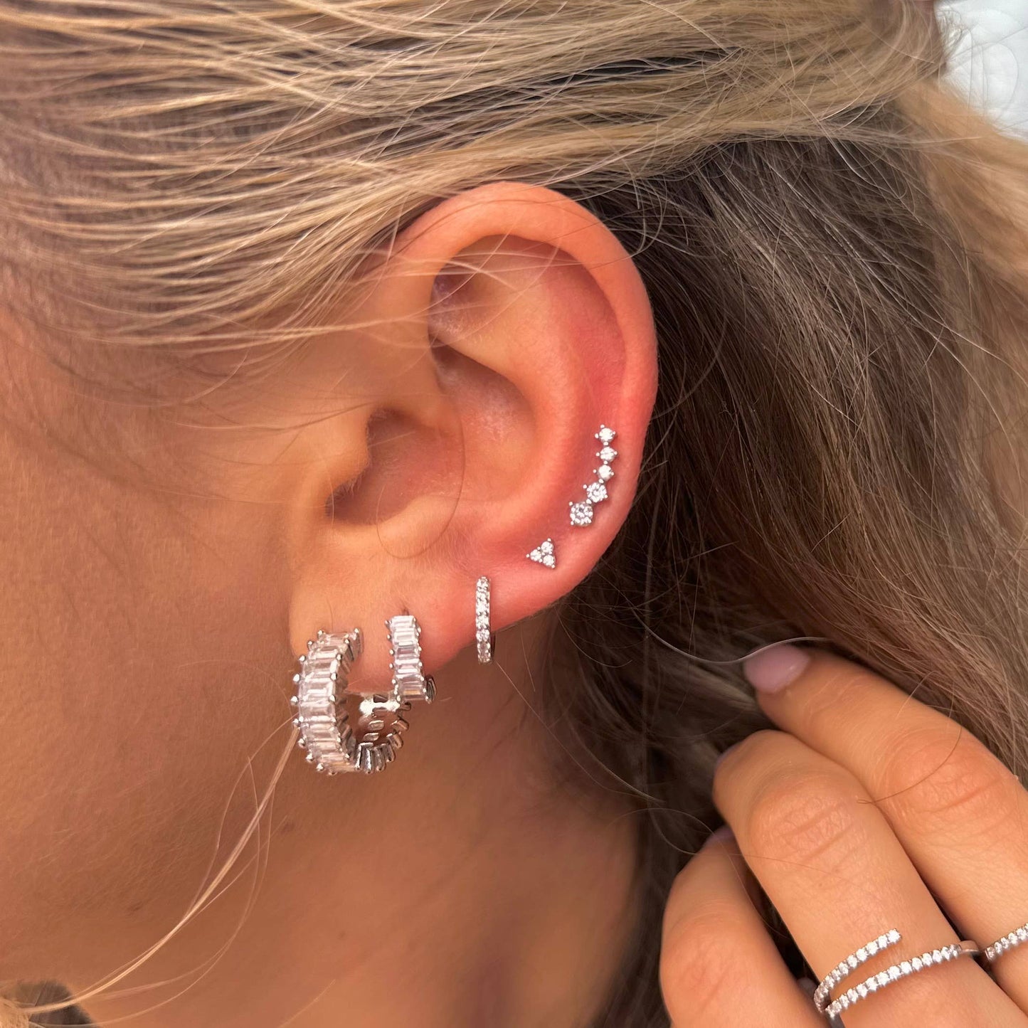 Small Esther Diamond Huggies