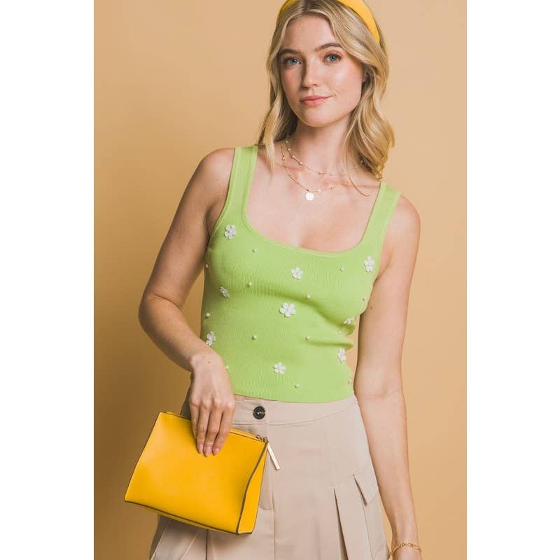 Rhinestone Embellished Knit Top