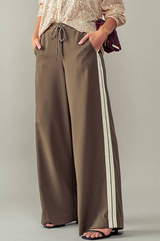 Side Stripe Drawstring Relaxed Statement Lounge Pants