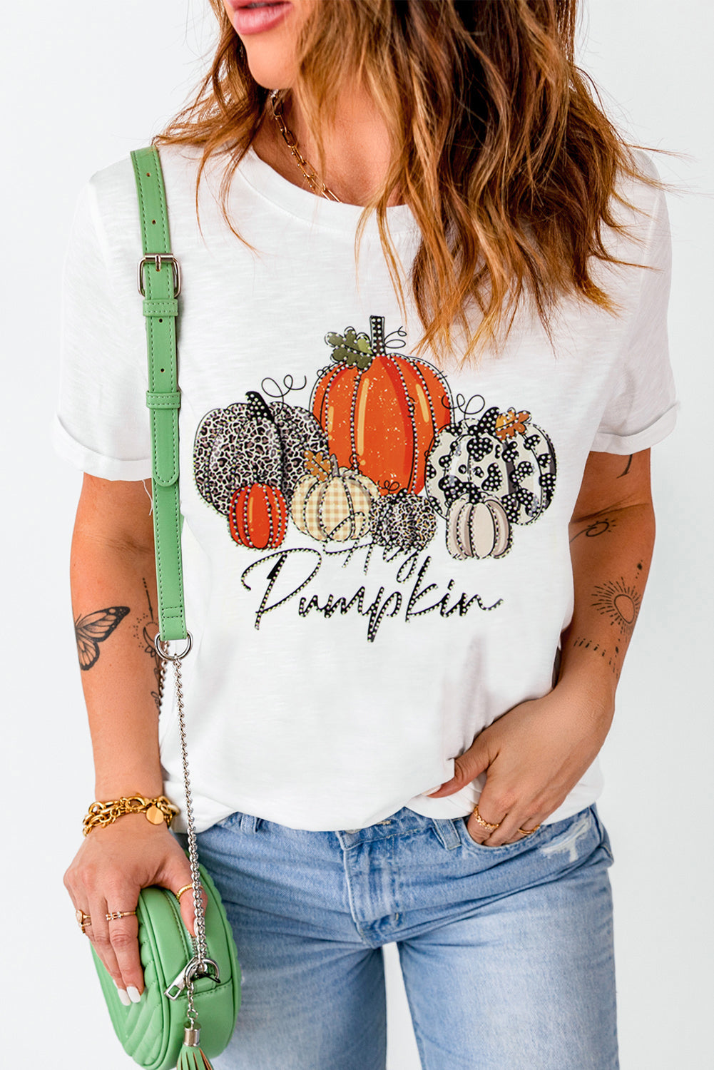 White Thanksgiving Hey Pumpkin Graphic Tee