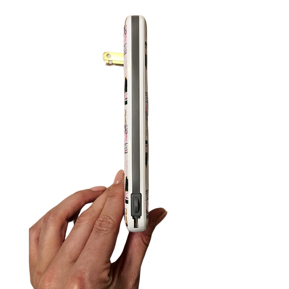 8,000mAh Portable Charger with Built-In Cables – Champagne