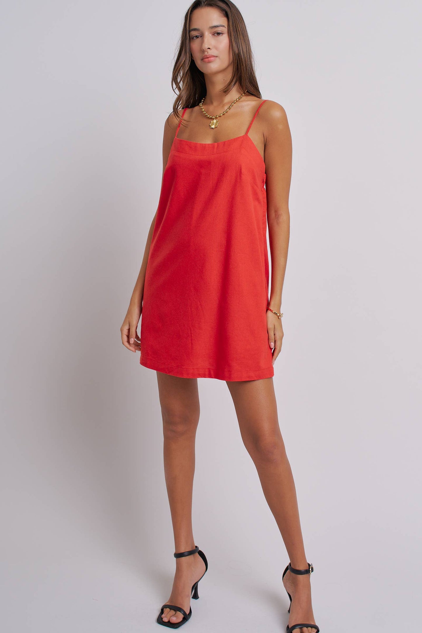 Minimalist Adjustable Strap Slip Mini Dress